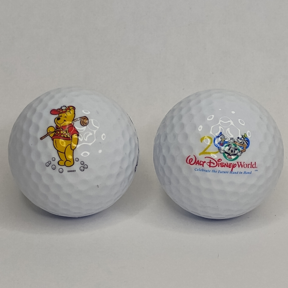 Set Of 2 Vintage 2000 Disney Golf Balls Winnie The Pooh Pinnacle 2 Power 392